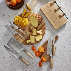 Baccarat Damashiro Emperor Hikari 7 Piece Knife Block Ash -Knives Sales Store 1036161 2