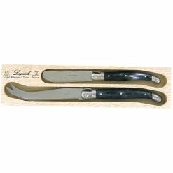 Laguiole By Andre Verdier Debutant Cheese Knife Set Of 2 Black