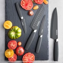 Soffritto 5 Piece Antibacterial Kitchen Knife Set Black -Knives Sales Store HIM 1032381 4