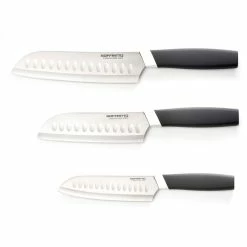 Soffritto Antibacterial 3 Piece Santoku Knife Set Silver