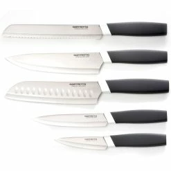 Soffritto Antibacterial 5 Piece Kitchen Knife Set Silver