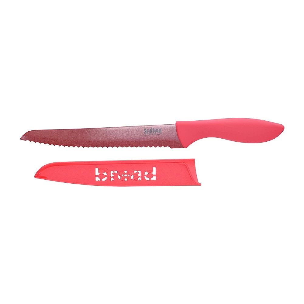 Scullery Kolori Stainless Steel Bread Knife 20cm Red 4 Scullery Kolori Stainless Steel Bread Knife 20cm Red - Image 2