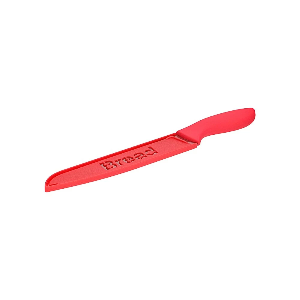 Scullery Kolori Stainless Steel Bread Knife 20cm Red 5 Scullery Kolori Stainless Steel Bread Knife 20cm Red - Image 3