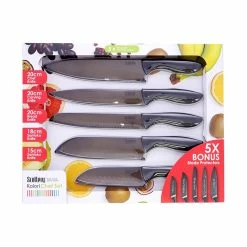 Scullery Kolori Stainless Steel 5-Piece Kitchen Knife Set Black -Knives Sales Store HIM 1033338 5