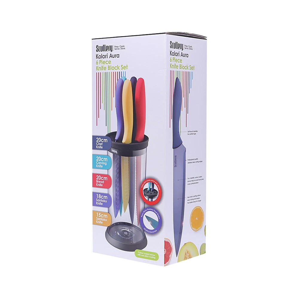 Scullery Kolori Aura 6 Piece Knife Block Multicolour 6 Scullery Kolori Aura 6 Piece Knife Block Multicolour - Image 4