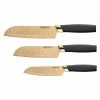 Soffritto 3 Piece Antibacterial Stainless Steel Santoku Knife Set Gold -Knives Sales Store HIM 1034660