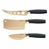 Soffritto 3 Piece Antibacterial Stainless Steel Cheese Knife Set Gold -Knives Sales Store HIM 1034661