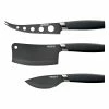 Soffritto 3 Piece Antibacterial Stainless Steel Cheese Knife Set Black -Knives Sales Store HIM 1034662