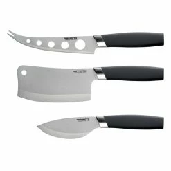Soffritto 3 Piece Antibacterial Stainless Steel Cheese Knife Set Silver