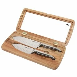 Furi Pro East West Japanese Stainless Steel Santoku Knife Set Of 2