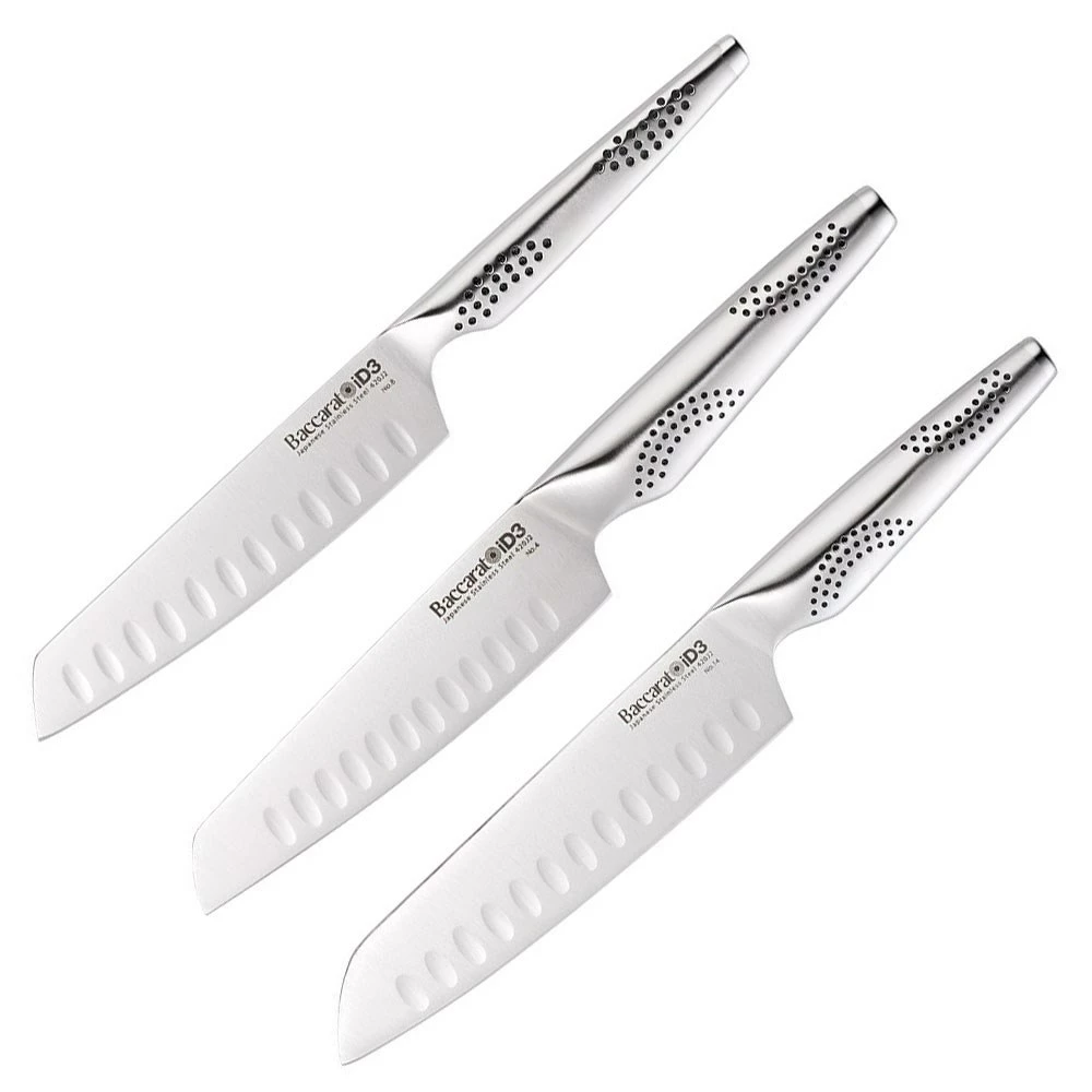 Baccarat ID3 Japanese Steel 3 Piece Santoku Knife Set 3 Baccarat ID3 Japanese Steel 3 Piece Santoku Knife Set
