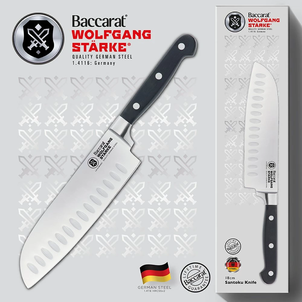 Baccarat Wolfgang Starke Stainless Steel Santoku Knife 18cm 6 Baccarat Wolfgang Starke Stainless Steel Santoku Knife 18cm - Image 4