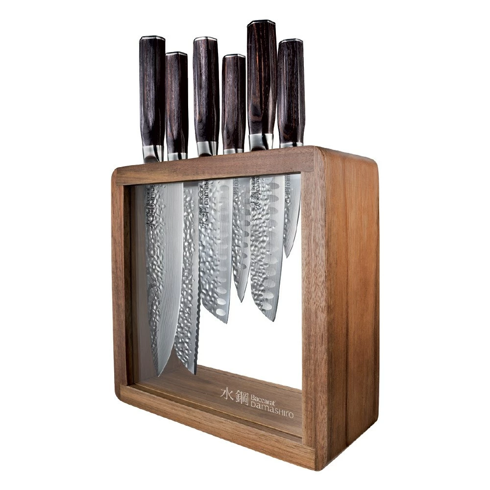 Baccarat Damashiro Emperor Mokuzai 7 Piece Knife Block 3 Baccarat Damashiro Emperor Mokuzai 7 Piece Knife Block