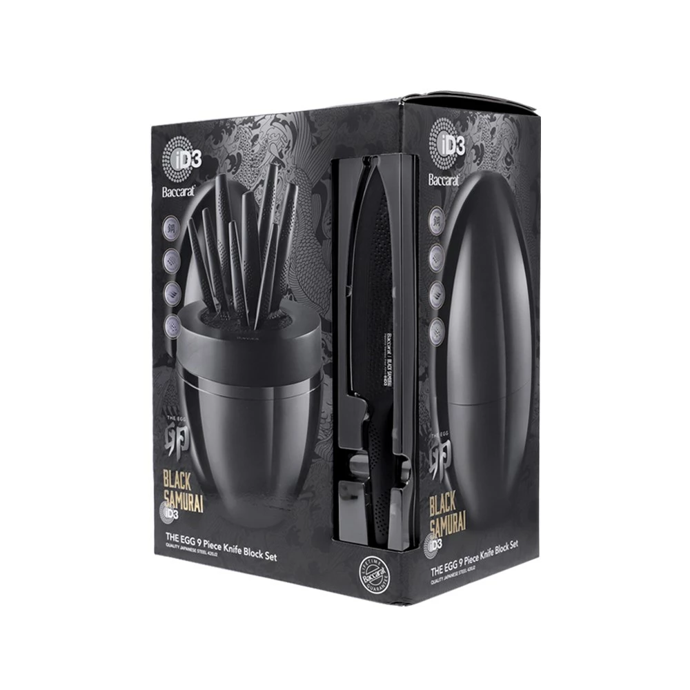 THE EGG By Baccarat ID3 Black Samurai Knife Block 9 Piece 10 THE EGG By Baccarat ID3 Black Samurai Knife Block 9 Piece - Image 8