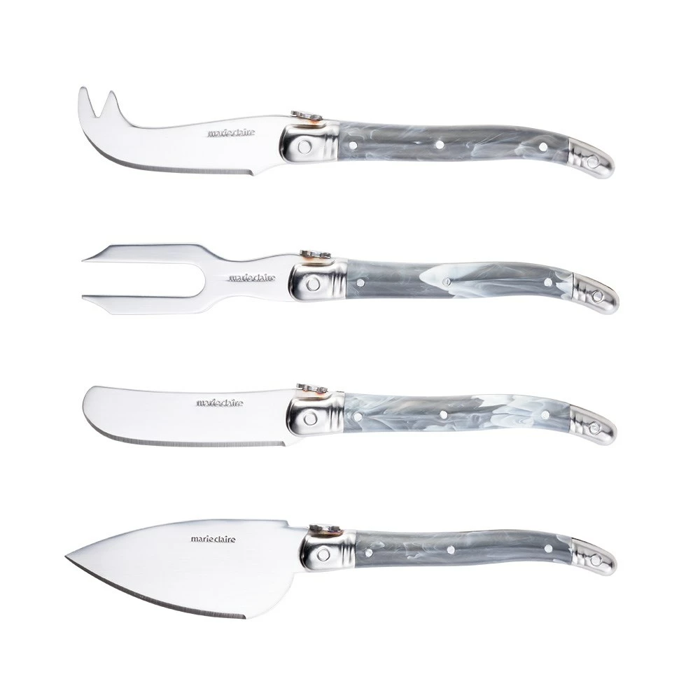 Marie Claire Domain Set Of 5 Pate & Cheese Knife Set Grey Marble 4 Marie Claire Domain Set Of 5 Pate & Cheese Knife Set Grey Marble - Image 2