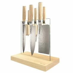 Baccarat Damashiro Emperor Hikari 7 Piece Knife Block Ash