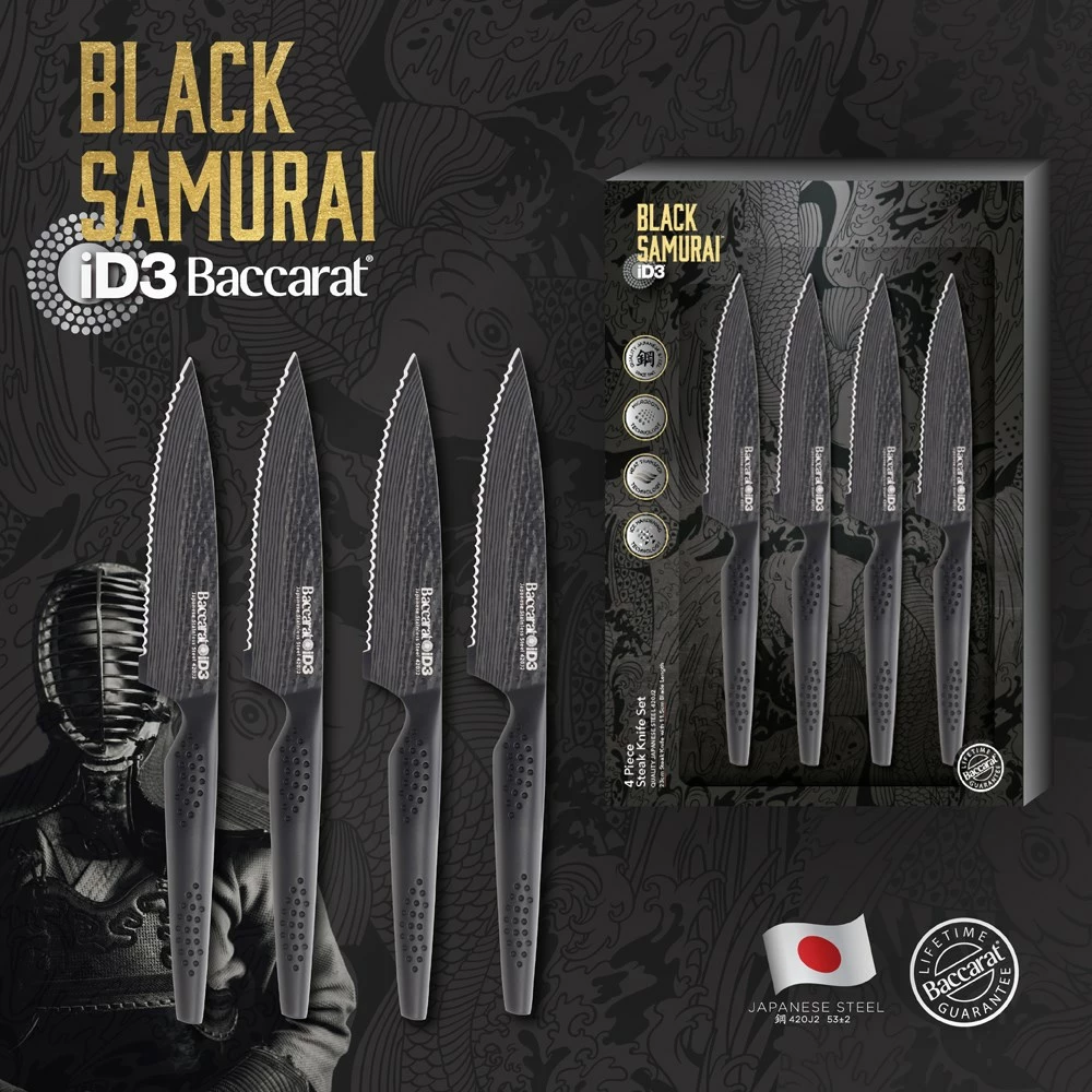 Baccarat ID3 Black Samurai 4 Piece Steak Knife Set 5 Baccarat ID3 Black Samurai 4 Piece Steak Knife Set - Image 3