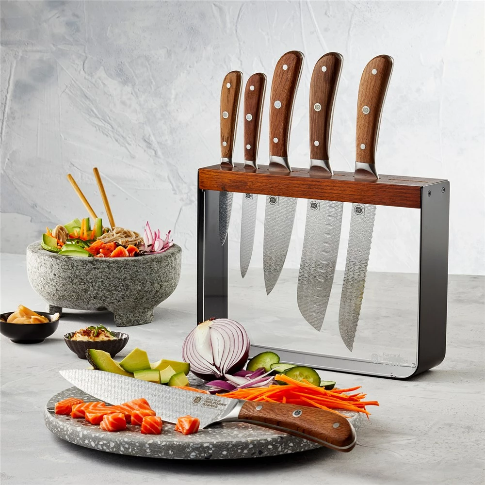 Baccarat Wolfgang Starke Oak Harz 7 Piece Knife Block 4 Baccarat Wolfgang Starke Oak Harz 7 Piece Knife Block - Image 2
