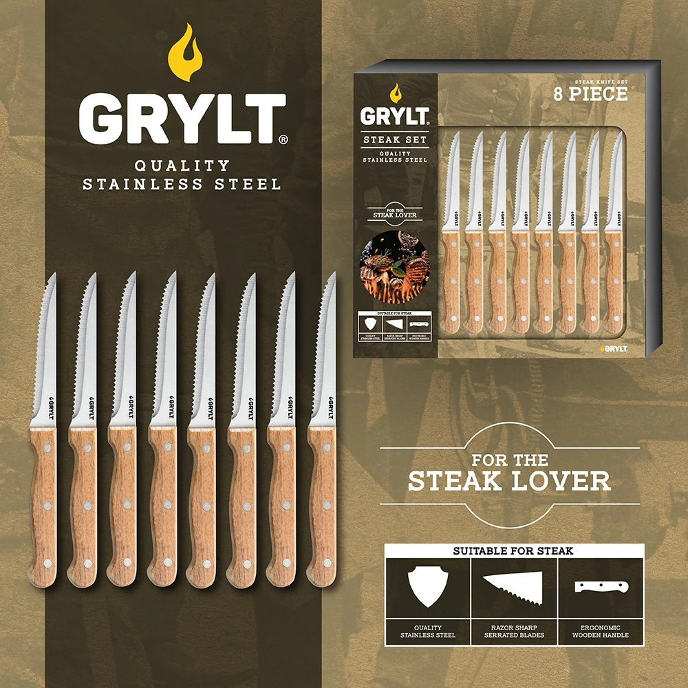 Cuisine::pro Grylt Set Of 8 Steak Knives 4 Cuisine::pro Grylt Set Of 8 Steak Knives - Image 2